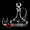 32 Oz. Horsham Crystalline Decanter w/ 2 Stemless Wine Glasses